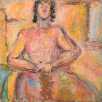 TM jelzéssel: Ülő női alak. Olaj, vászon. Zsellér Jenő, a Tóth Menyhért-i szerzői jogok örököse igazolványával, mely szerint hiteltelen, ún. "hamis". Festmény hátoldalán címkével, mely szerint vásárlás a művésztől 1966.V.10-én, Pesterzsébeten. Bal szélén kisebb, kb. 3 cm hosszú szakadással. 51x51 cm