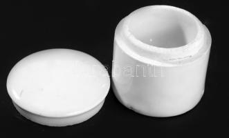 Antik Erzsébet Gyógyszertár krémes tégely, kis lepattanással, m: 5,5 cm