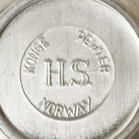 Norvég ón ékszeres edény, jelzett, 14x8 cm