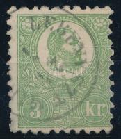 1871 Kőnyomat 3kr képbe fogazva, "LEBENY SZT.MIK(LÓS)" Gudlin ennél a kiadásnál nem hozza (min. 220.000) (kis papírelvékonyodás / small thin paper)