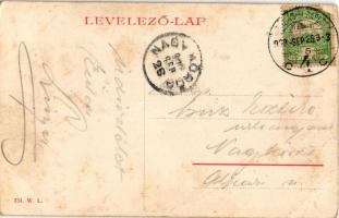 1908 Kecskemét, Városi Bérház (Cifrapalota), hirdetőoszlop. W. L. 334. (EB)