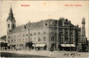 1909 Kecskemét, római katolikus bérpalota, üzletek. Szél Nándor kiadása (EK)