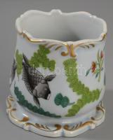 Herendi Poisson mintás kis tárolóedény, jelzett, minimális kopással, m: 7 cm