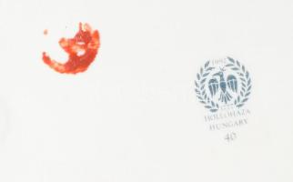 Hollóházi 4 darab virágmintás tárgy, bonbonier, hamuzó, tálka, jelzett, hibátlan