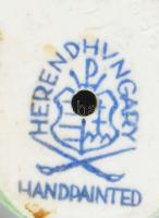 Herendi pipázó kacsa. Kézzel festett. Jelzett, hibátlan. m: 9,5 cm