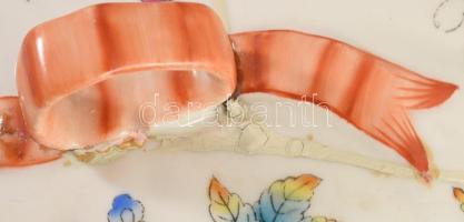 Herendi Viktória mintás fedeles edény, gazdag mintával, szalag fogóval, fedele ragasztott, jelzett, ...