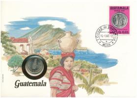 Guatemala 1981. 10c felbélyegzett borítékban, bélyegzéssel, német nyelvű leírással T:UNC Guatemala 1981. 10 Centavos in envelope with stamp and cancellation, with German description C:UNC