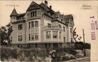1923 Budapest II. Dr. Hampel villa. Garas utca 6. Sik fölvétele. A tulajdonos Dr. Hampel Gábor level...
