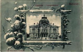 Budapest XIII. Vígszínház, montázs téli kerettel. Ganz Antal 98. (EK)