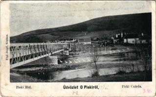 1905 Piski, Simeria; Piski híd és csárda. Főző József kiadása / bridge, inn (EB)