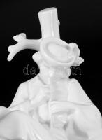 Zsolnay furulyázó juhász, fehérmázas, jelzett, minimális kopással, 22x19 vm