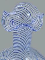 Mezza filigrana kékvonalas váza, jelzés nélkül, hibátlan, m: 28 cm