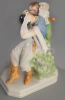 Herendi mulatozók, kézzel festett, jelzett, terv: Lux Elek, hibátlan, m: 21,5 cm