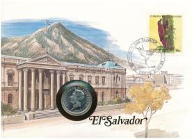 El Salvador 1977. 10c Ni-sárgaréz "Francisco Morazan" felbélyegzett borítékban, bélyegzéssel, német nyelvű leírással T:UNC El Salvador 1977. 10 Centavos Ni-brass "Francisco Morazan" in envelope with stamp and cancellation, with German description C:UNC