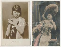 15 db RÉGI motívum képeslap: külföldi színésznők és színészek; vegyes minőségben / 15 pre-1945 motiv...