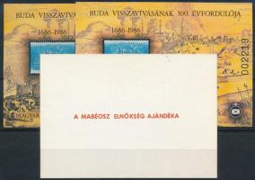 1986 Budavár visszavívása 3 klf emlékív, az egyik ajándék