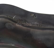 Ezüst (Ag) tálca. Jelzett, 1966-1998 közötti fémjel, 925 ezrelékes ezüst, 29x19 cm, 268g Hozzá Kuncz...