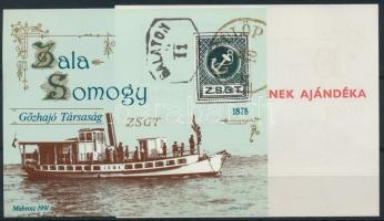 1991 DDGS Zala-Somogy emlékívpár "MABÉOSZ ELNÖKSÉGÉNEK AJÁNDÉKA" hátoldali felirattal