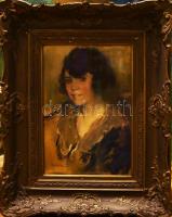 Fried Pál (1893-1955): Fiatal hölgy mellképe (Milike portréja). Pasztell, papír. Jelzett. Üvegezett,...