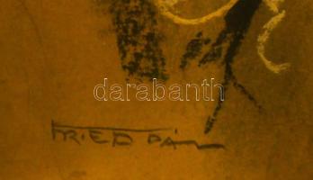 Fried Pál (1893-1955): Fiatal hölgy mellképe (Milike portréja). Pasztell, papír. Jelzett. Üvegezett,...