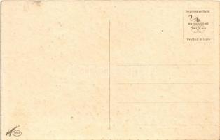 Children art postcard, farewell from the boy on the hydroplane (seaplane). Degami 2265