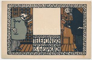 Telefonisches Gespräch. Wiener Werkstätte No. 58. s: Moriz Jung (fl)