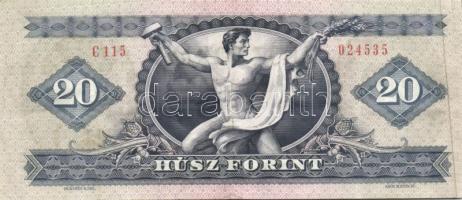 1975. 20Ft Az előlap baloldalán fentről végig húzódó papírtörés. T:II+