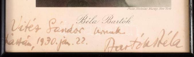 1930 Bartók Béla (1881-1945) posztumusz Kossuth-díjas zeneszerző, zongoraművész, népzenekutató autog...