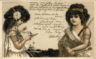 1905 Children art postcard. A.S.W. Serie 1087. litho