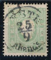 1858 3kr kékeszöld, "PESTH / Abends" (ANK EUR 310,-)