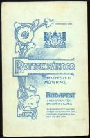 cca 1900-1910 Két kisgyermek portréja, kezükben zsebórával illetve plüss játékkal, kabinetfotó Potto...