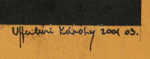 Ujfalusi Károly (-): Céltábla (cím nélkül), 2001. Vegyes technika, papír. Jelzett. Lapszéli szakadás...