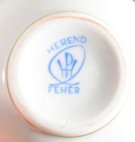 Herendi Fehér 4 darab kávés csésze alátéttel, jelzett, hibátlan, d: 11,5 cm