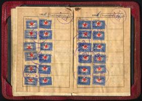 1951 Vas- és Fémipari Dolgozók Szakszervezete tagsági könyv, "25 éves hűségéért" feliratú ...