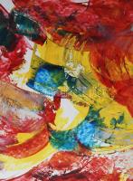 Olvashatatlan jelzéssel: Színes kép. Vegyes technika, karton. Hátoldalán "Konfár Gyula, kikötő,...