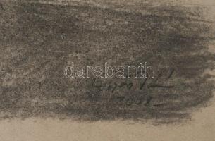 Győri István (1957-): Notre Dame, Párizs, 2008. Szén, karton. Jelzett. 69,5x99,5 cm