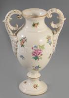 Herendi óherendi eton mintás füles váza, jelzett, fedél nélkül, kopással, m: 22 cm