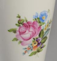 Herendi virágmintás fedeles váza, rajta "Újpest 1885 1960" felirattal, jelzett, ragasztott...