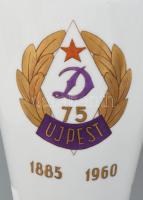Herendi virágmintás fedeles váza, rajta "Újpest 1885 1960" felirattal, jelzett, ragasztott...