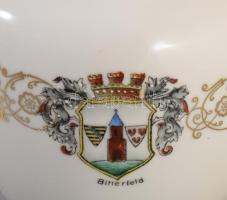 Bauer &amp; Lehmann Bitterfeld mintás váza. Jelzett, részben kézzel festett, hibátlan, m: 13 cm