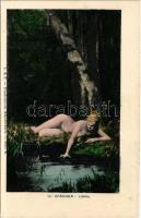 Libelle / Erotic nude lady art postcard. L. &amp; P. Handcolorirte Künstlerkarte Serie K. s: W. ...