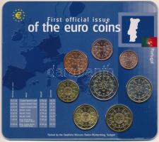Portugália 2002. 1c-2E (8xklf) forgalmi sor "Az Euró érmék első hivatalos kiadása" szettben T:UNC Portugal 2002. 1 Cent - 2 Euro (8xdiff) coin set in "First official issue of the euro coins" set C:UNC