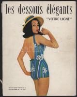 1964 Les dessous élégants "Votre ligne", francia nyelvű fehérnemű-katalógus, sérült, különvált hátsó borítóval
