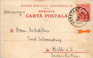 1903 Constanta, Konstanca; Familie de nomadi. Salutari din Constanta / Romanian folklore, nomad fami...