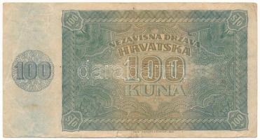 Horvátország 1941. 100K "A2839004" T:F 
Croatia 1941. 100 Kuna "A2839004" C:F
...