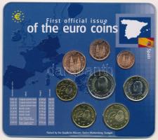 Spanyolország 2001. 1c-2E (8xklf) forgalmi sor "Az Euró érmék első hivatalos kiadása" szet...