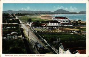 Santos, Hotel Internacional e praia do José Menino / hotel, beach, tram (EK)