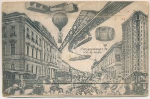 1912 Máramarossziget, Sighetu Marmatiei; 100 év múlva - a jövőben montázs. Berger Miksa kiadása, lep...