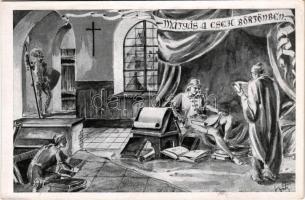 Mátyás a cseh börtönben. Mátyás király 500 éves jubileuma 1943. Farkas könyvkiadó / King Matthias. a...