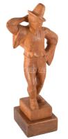 1962 Szekeres Péter faragott fa táncoló férfi, jelzett, m: 37 cm
